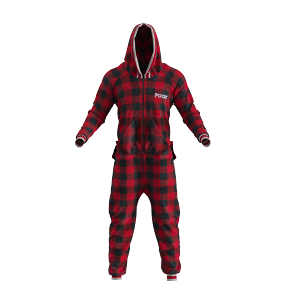 Red Plaid Onesies for Adults | Onesie Pajamas | POOK Canada
