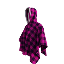 Load image into Gallery viewer, Pook Poncho - Adult Pink Polar Fleece w/ Snap Fastners
