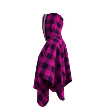 Load image into Gallery viewer, Pook Poncho - Adult Pink Polar Fleece w/ Snap Fastners