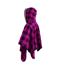 Load image into Gallery viewer, Pook Poncho - Adult Pink Polar Fleece w/ Snap Fastners