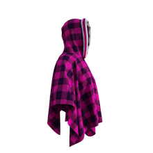 Load image into Gallery viewer, Pook Poncho - Adult Pink Polar Fleece w/ Snap Fastners
