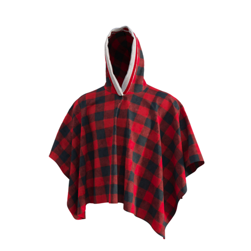 Pook Poncho - Adult Red Polar Fleece w/ Snap Fastners