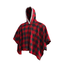 Load image into Gallery viewer, Pook Poncho - Adult Red Polar Fleece w/ Snap Fastners