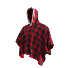 Load image into Gallery viewer, Pook Poncho - Adult Red Polar Fleece w/ Snap Fastners