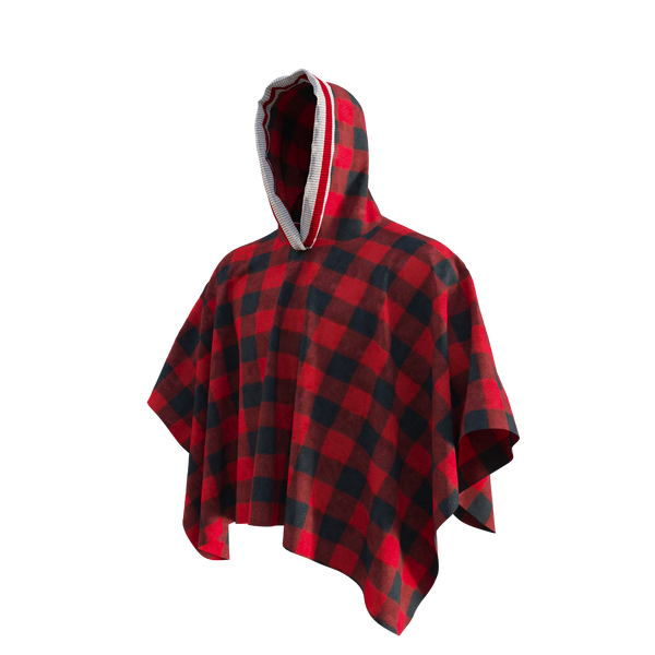 Pook Poncho - Adult Red Polar Fleece w/ Snap Fastners