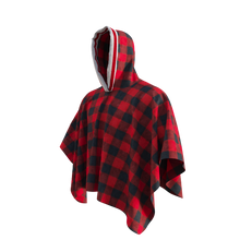 Load image into Gallery viewer, Pook Poncho - Adult Red Polar Fleece w/ Snap Fastners
