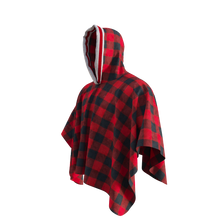 Load image into Gallery viewer, Pook Poncho - Adult Red Polar Fleece w/ Snap Fastners
