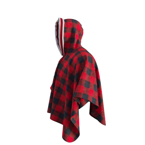 Pook Poncho - Adult Red Polar Fleece w/ Snap Fastners