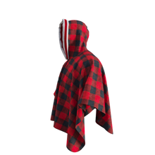 Load image into Gallery viewer, Pook Poncho - Adult Red Polar Fleece w/ Snap Fastners