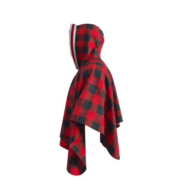 Pook Poncho - Adult Red Polar Fleece w/ Snap Fastners