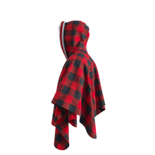 Load image into Gallery viewer, Pook Poncho - Adult Red Polar Fleece w/ Snap Fastners