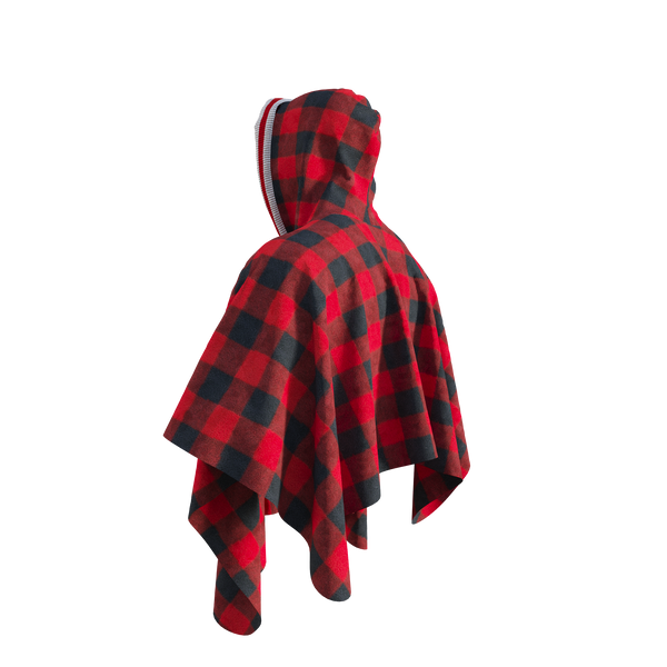 Pook Poncho - Adult Red Polar Fleece w/ Snap Fastners