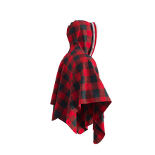 Load image into Gallery viewer, Pook Poncho - Adult Red Polar Fleece w/ Snap Fastners