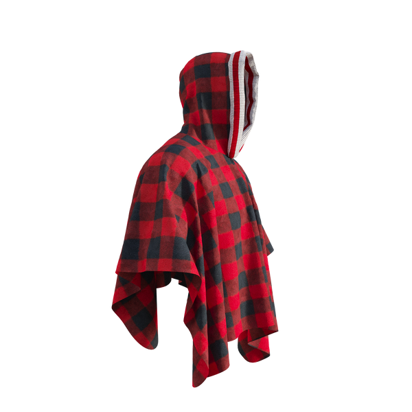 Pook Poncho - Adult Red Polar Fleece w/ Snap Fastners