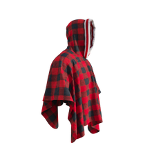 Load image into Gallery viewer, Pook Poncho - Adult Red Polar Fleece w/ Snap Fastners