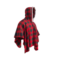 Load image into Gallery viewer, Pook Poncho - Adult Red Polar Fleece w/ Snap Fastners