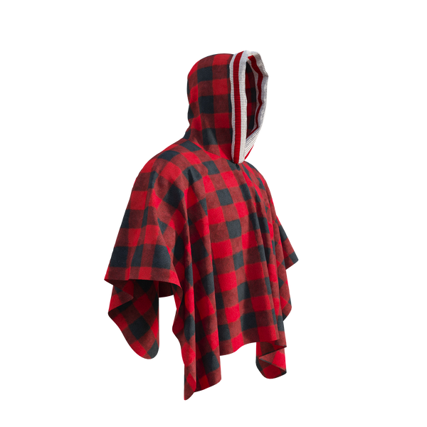 Pook Poncho - Adult Red Polar Fleece w/ Snap Fastners