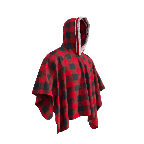 Pook Poncho - Adult Red Polar Fleece w/ Snap Fastners