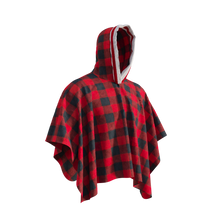 Load image into Gallery viewer, Pook Poncho - Adult Red Polar Fleece w/ Snap Fastners