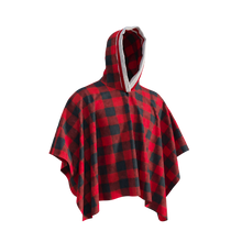 Load image into Gallery viewer, Pook Poncho - Adult Red Polar Fleece w/ Snap Fastners