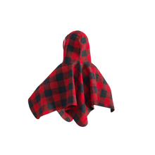 Load image into Gallery viewer, Pookie Poncho - Red Toddler/Youth Polar Fleece
