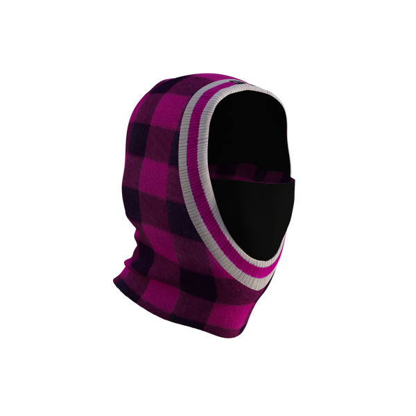 Pook Ninja - Pink Plaid and Black Double Layer Polar Fleece Balaclava