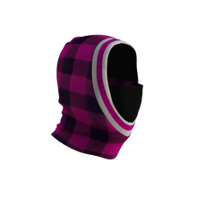 Load image into Gallery viewer, Pook Ninja - Pink Plaid and Black Double Layer Polar Fleece Balaclava