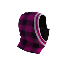 Load image into Gallery viewer, Pook Ninja - Pink Plaid and Black Double Layer Polar Fleece Balaclava