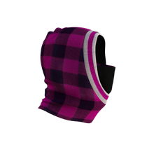 Load image into Gallery viewer, Pook Ninja - Pink Plaid and Black Double Layer Polar Fleece Balaclava