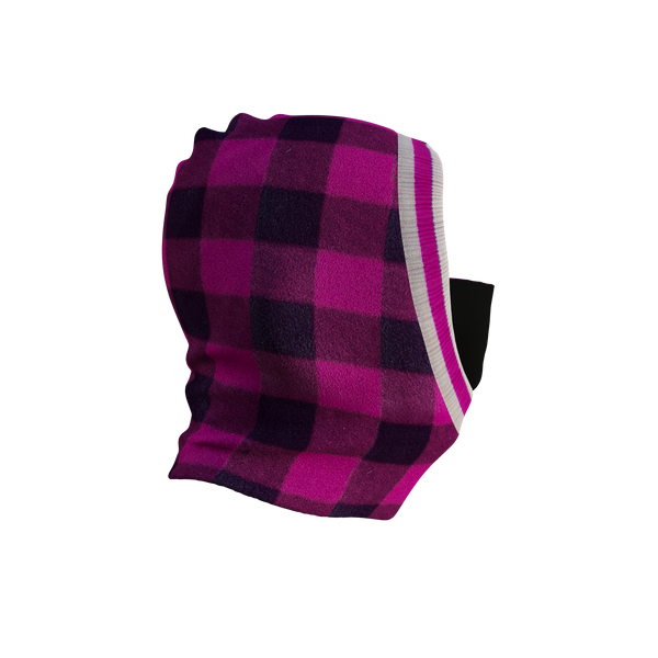 Pook Ninja - Pink Plaid and Black Double Layer Polar Fleece Balaclava