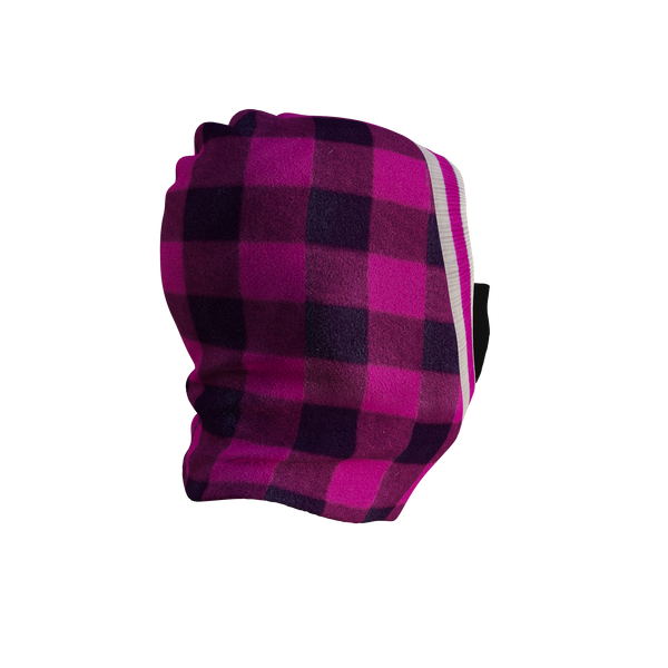 Pook Ninja - Pink Plaid and Black Double Layer Polar Fleece Balaclava