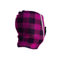 Load image into Gallery viewer, Pook Ninja - Pink Plaid and Black Double Layer Polar Fleece Balaclava