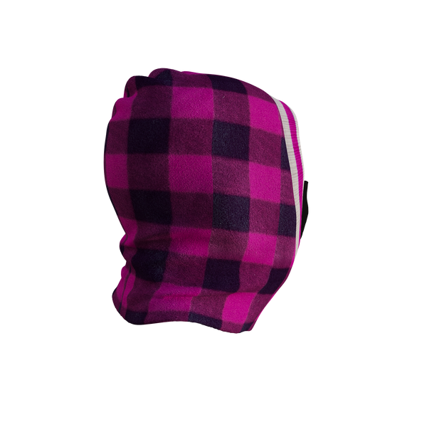 Pook Ninja - Pink Plaid and Black Double Layer Polar Fleece Balaclava