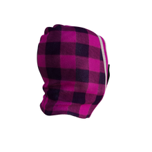 Load image into Gallery viewer, Pook Ninja - Pink Plaid and Black Double Layer Polar Fleece Balaclava