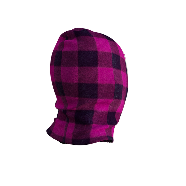 Pook Ninja - Pink Plaid and Black Double Layer Polar Fleece Balaclava