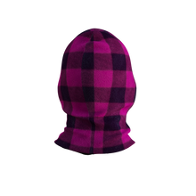 Load image into Gallery viewer, Pook Ninja - Pink Plaid and Black Double Layer Polar Fleece Balaclava