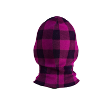Load image into Gallery viewer, Pook Ninja - Pink Plaid and Black Double Layer Polar Fleece Balaclava