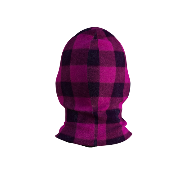 Pook Ninja - Pink Plaid and Black Double Layer Polar Fleece Balaclava