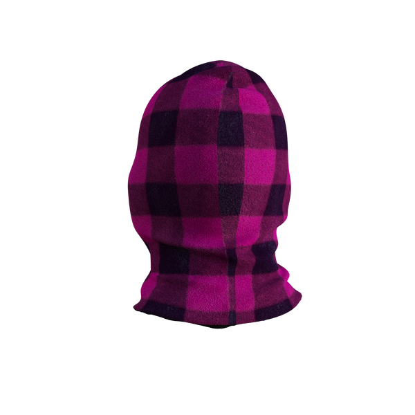 Pook Ninja - Pink Plaid and Black Double Layer Polar Fleece Balaclava