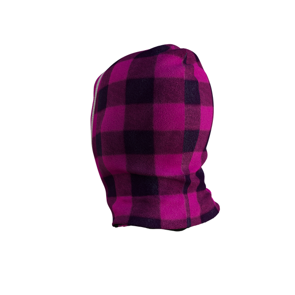Pook Ninja - Pink Plaid and Black Double Layer Polar Fleece Balaclava