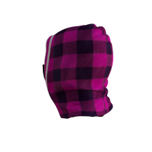 Load image into Gallery viewer, Pook Ninja - Pink Plaid and Black Double Layer Polar Fleece Balaclava