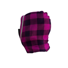 Load image into Gallery viewer, Pook Ninja - Pink Plaid and Black Double Layer Polar Fleece Balaclava