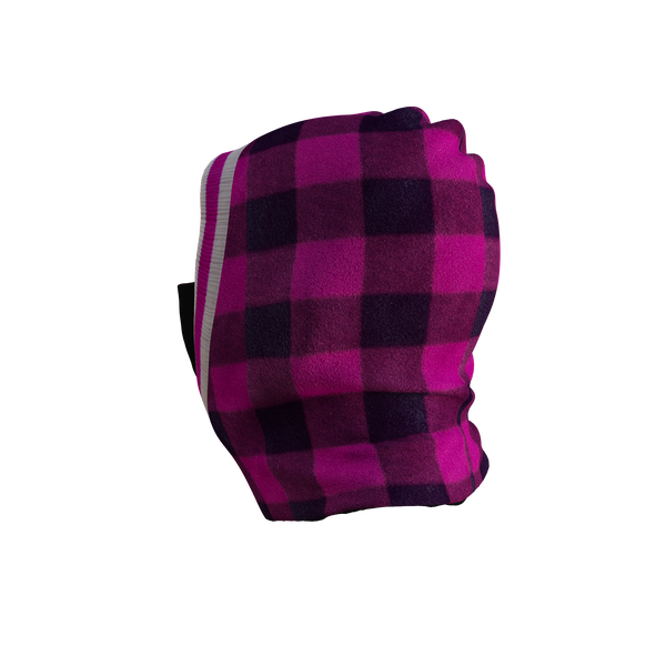 Pook Ninja - Pink Plaid and Black Double Layer Polar Fleece Balaclava