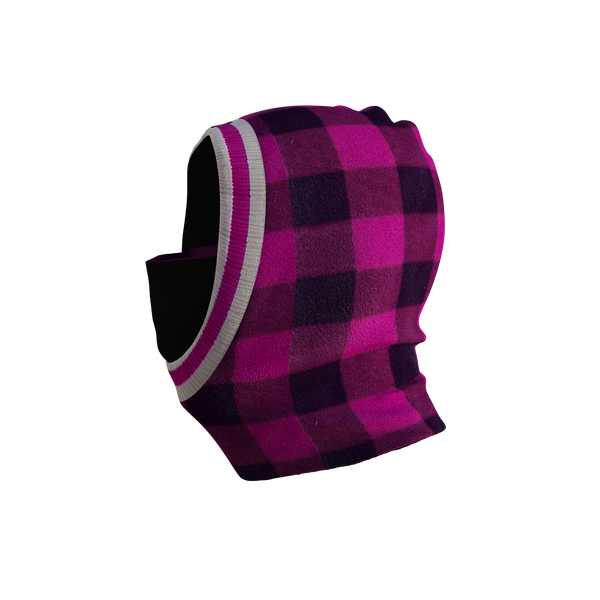 Pook Ninja - Pink Plaid and Black Double Layer Polar Fleece Balaclava