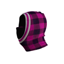 Load image into Gallery viewer, Pook Ninja - Pink Plaid and Black Double Layer Polar Fleece Balaclava