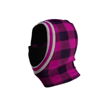 Load image into Gallery viewer, Pook Ninja - Pink Plaid and Black Double Layer Polar Fleece Balaclava