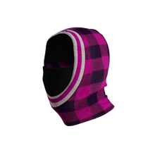 Load image into Gallery viewer, Pook Ninja - Pink Plaid and Black Double Layer Polar Fleece Balaclava
