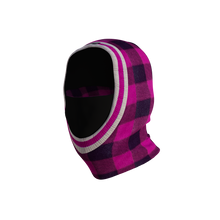 Load image into Gallery viewer, Pook Ninja - Pink Plaid and Black Double Layer Polar Fleece Balaclava