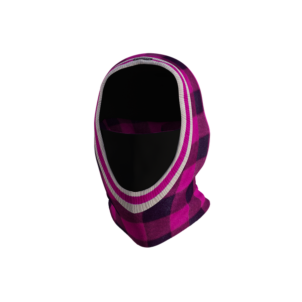 Pook Ninja - Pink Plaid and Black Double Layer Polar Fleece Balaclava