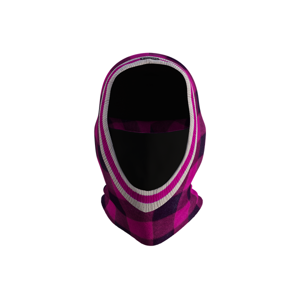 Pook Ninja - Pink Plaid and Black Double Layer Polar Fleece Balaclava